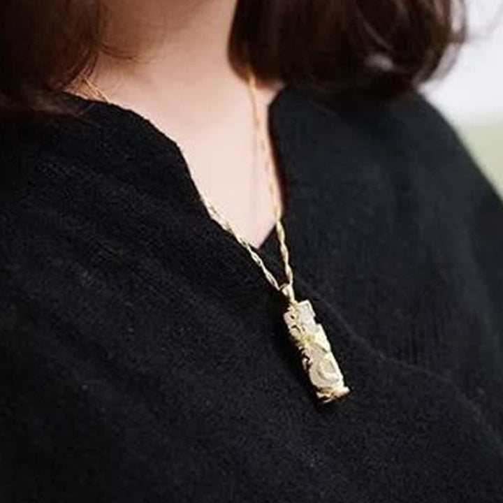 Buddha Stones Jade Dragón Fénix Cobre Bendición Armonía Collar Colgante - image 10