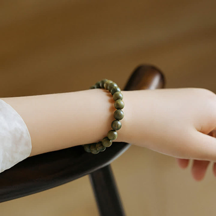 Pulsera de curación calmante de sándalo verde tibetano