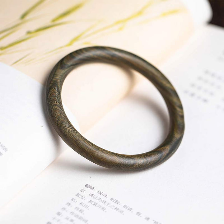 Brazalete de protección de sándalo verde de ébano rojo de hoja pequeña tibetana con Buddha Stones - Sándalo verde - 64 mm - image 18