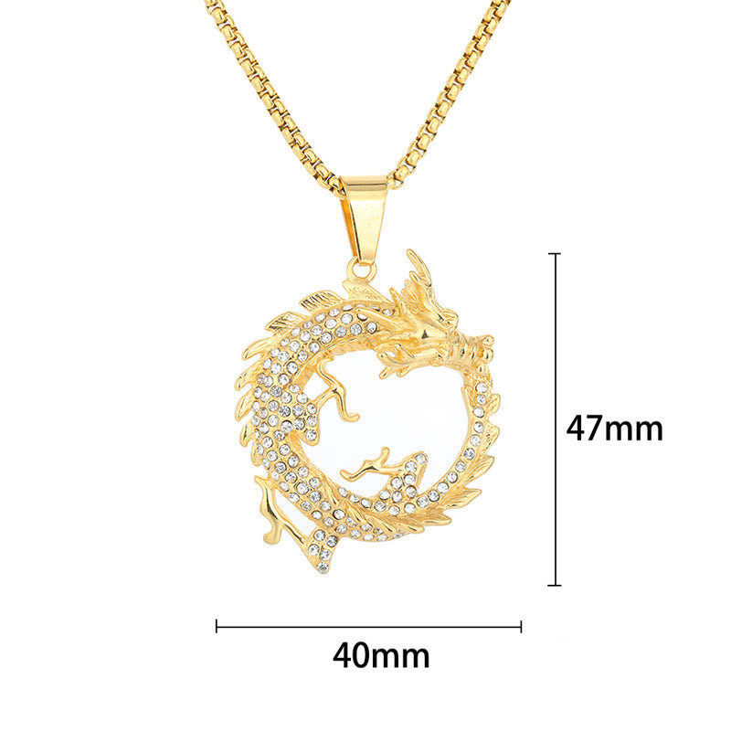 Colgante de collar con diseño de dragón del zodiaco chino con Buddha Stones - image 5