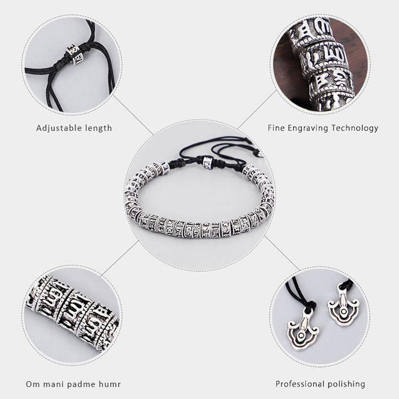 Pulsera de pureza de mantra tibetano hecha a mano con Buddha Stones