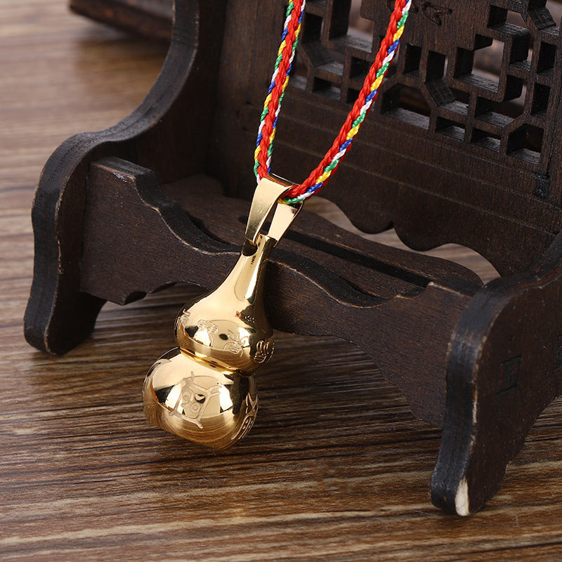Colgante de collar de acero de titanio con símbolo de Yin Yang tibetano, Buddha Stones, armonía de calabaza - image 2