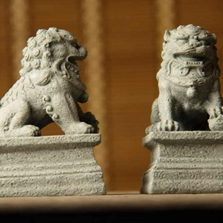 Buddha Stones León Fu Foo Perros Elefante Proteger del mal Bendición Decoración del hogar