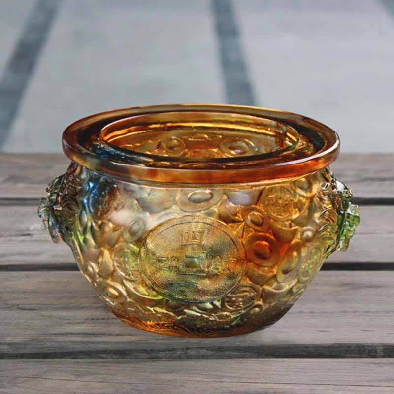 Pieza de arte hecha a mano de Liuli Crystal Treasure Bowl para decoración del hogar - image 4