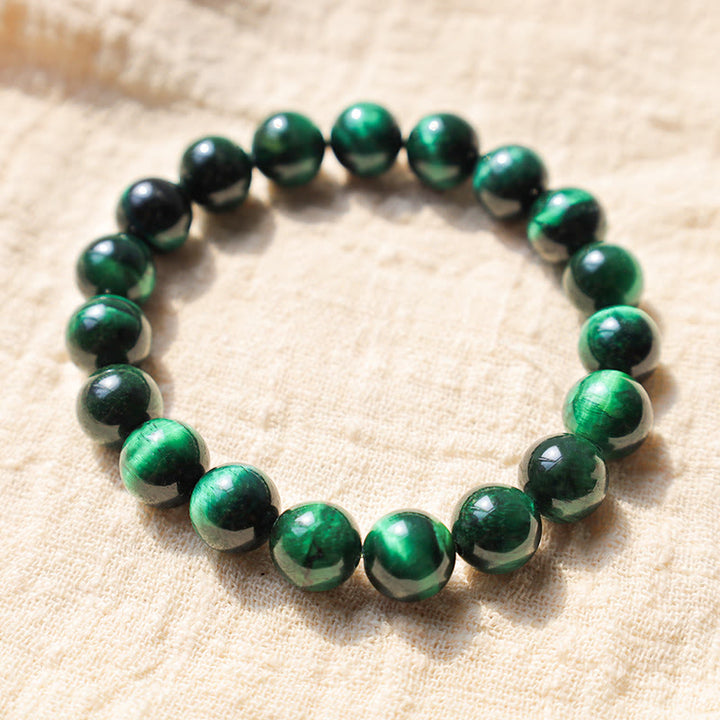 Pulsera de energía curativa para crecimiento de ojo de tigre con Buddha Stones