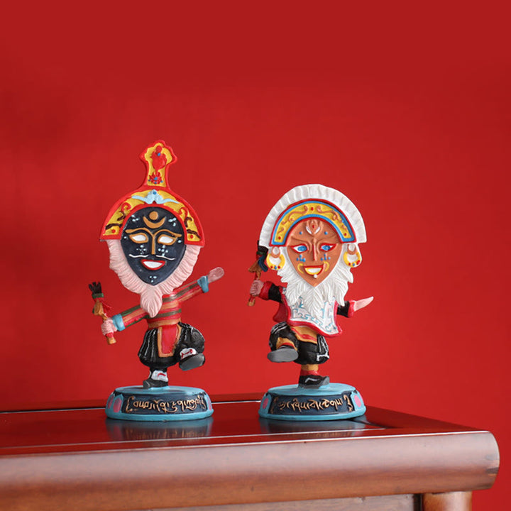 Máscara facial de ópera tibetana con Buddha Stones , adorno decorativo para el hogar, oficina y coche