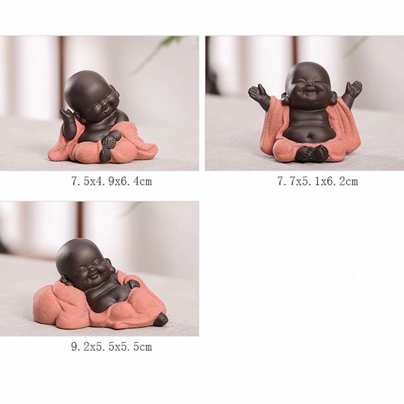 Buddha Stones siempre sonriendo, Buda riéndose, riqueza, suerte, arcilla púrpura, estatua de Maitreya, decoración - image 19