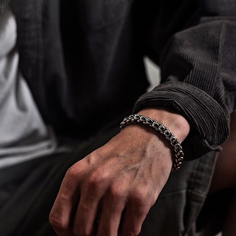 Pulsera de fuerza de éxito con patrón de escala de dragón retro de Buddha Stones
