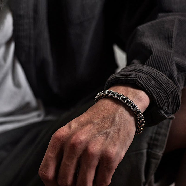 Pulsera de fuerza de éxito con patrón de escala de dragón retro de Buddha Stones