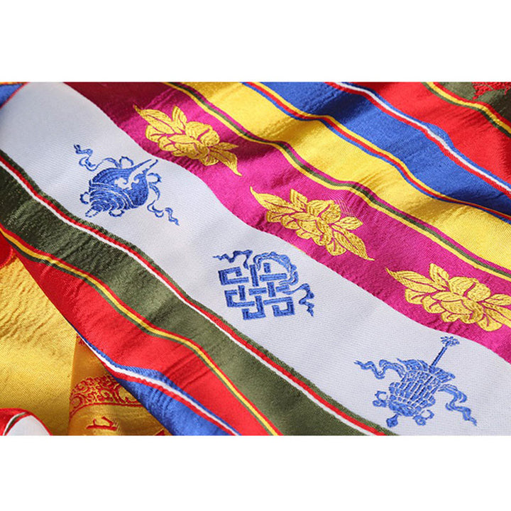 Bendición de la suerte tibetana, mantra de loto multicolor, decoración jacquard Khata - image 11