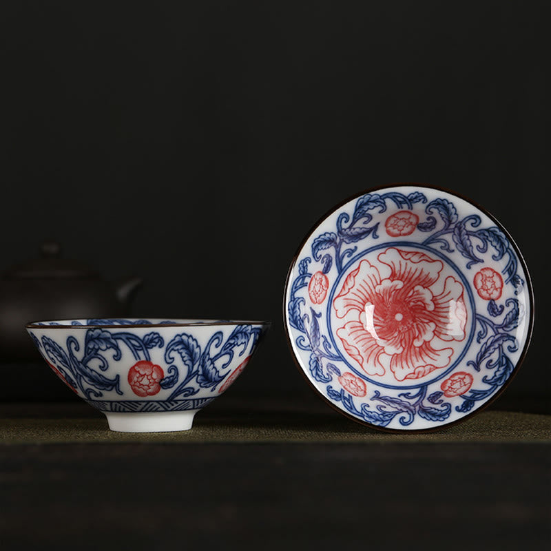 Taza de té de Buddha Stones, flores, carácter Fu, montañas, loto, flores de cerezo, taza de té de Kung Fu