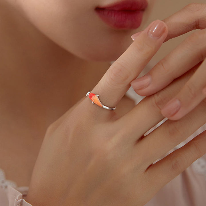 Anillo ajustable de la suerte del equilibrio del cobre del pez Koi de las Buddha Stones