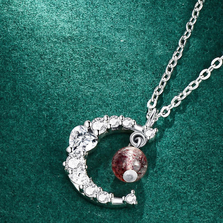 Collar curativo de amor con cristal azul de cuarzo fresa y Buddha Stones