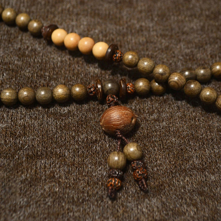 Pulsera Mala con dije de protección de sándalo tibetano