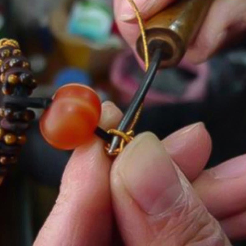 Pulsera trenzada de protección de la suerte con nudo King Kong, amuleto tibetano hecho a mano con Buddha Stones