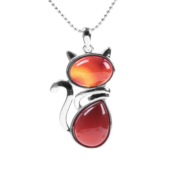Colgante de collar de protección de cristal natural con patrón de gato de Buddha Stones - image 6