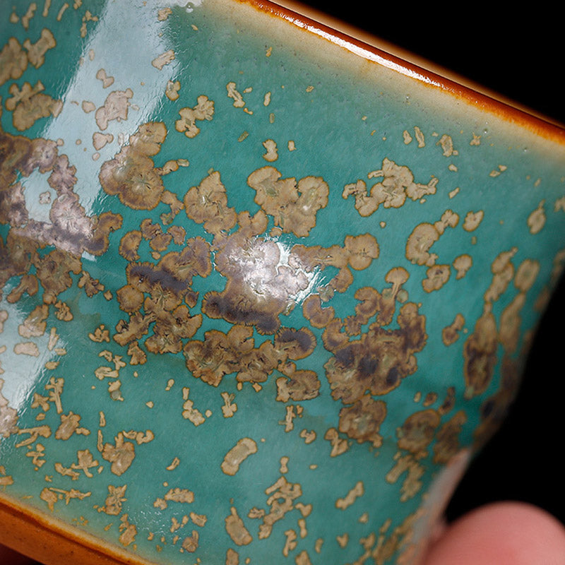 Taza de té de cerámica con diseño de bambú y cambio de horno de Buddha Stones , taza de té de Kung Fu