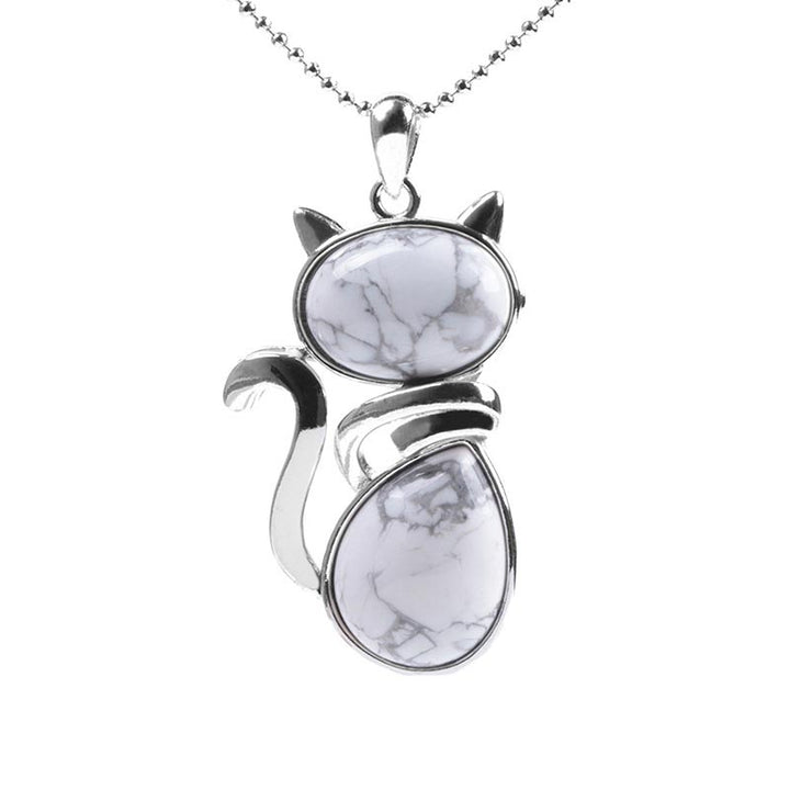 Colgante de collar de protección de cristal natural con patrón de gato de Buddha Stones - image 10