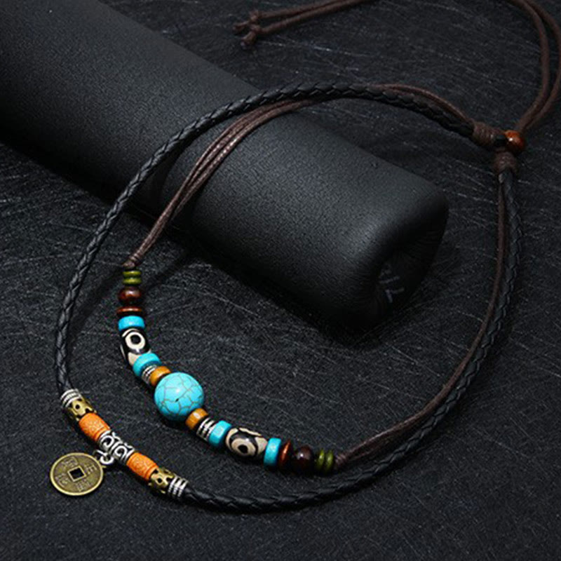 Collar de protección de cuentas Dzi turquesa con Buddha Stones - image 4