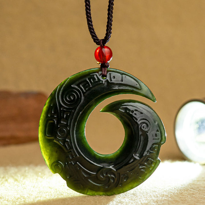 Buddha Stones, la suerte mejora el diseño, colgante de collar de éxito de Jade cian hetiano Natural