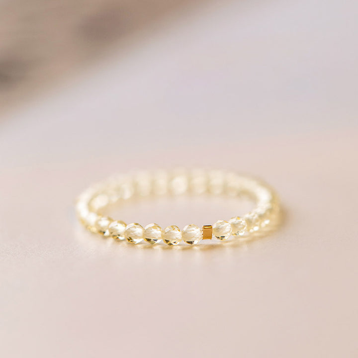 Anillo de prosperidad y felicidad con citrino natural de Buddha Stones