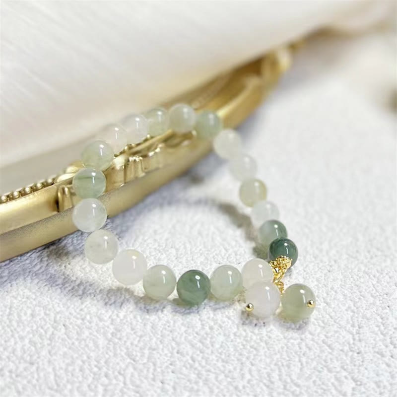 Pulsera con dijes de cuentas de suerte de abundancia de jade degradado natural con Buddha Stones