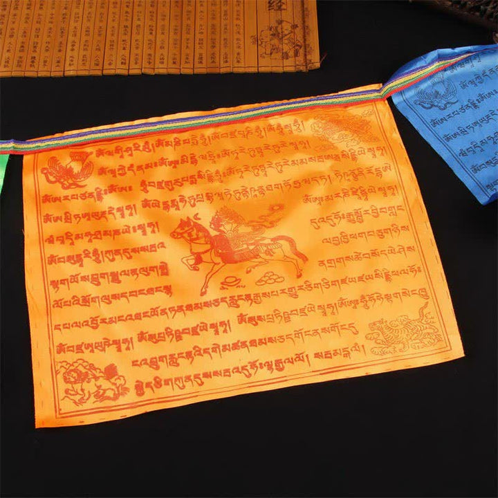 Bandera tibetana de oración al aire libre auspiciosa de caballo de viento de 5 colores