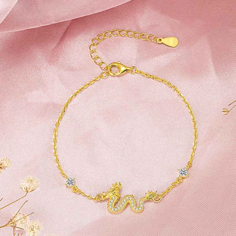 Pulsera de cadena de cuerda roja de la suerte del dragón dorado del Año del Dragón de Plata de Ley 925 con piedras de Buda - image 12