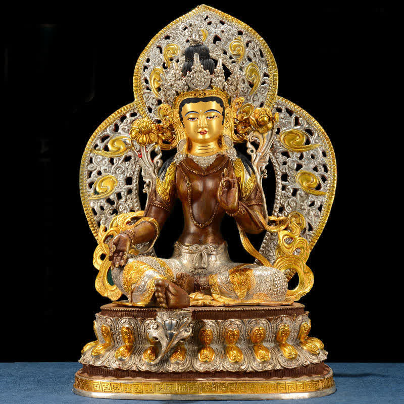 Decoración de estatua de cobre Bodhisattva Green Tara Hope - image 3