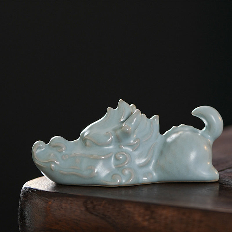 Buddha Stones Año del Dragón Suerte Cerámica Té Mascota Hogar Estatuilla Decoración