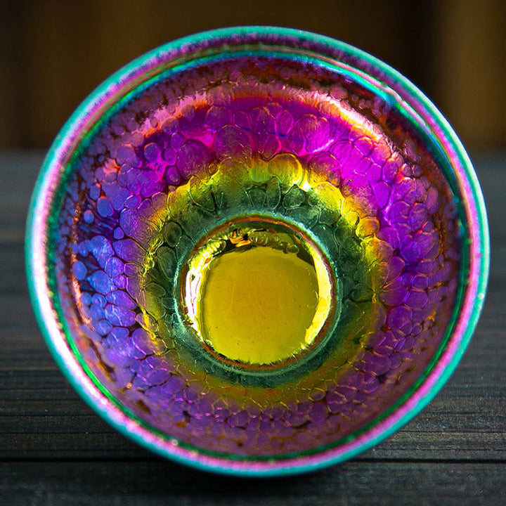 Taza de té de cerámica Jianzhan chino, hecha a mano, con Buddha Stones, arcoíris, Tenmoku, Kung Fu