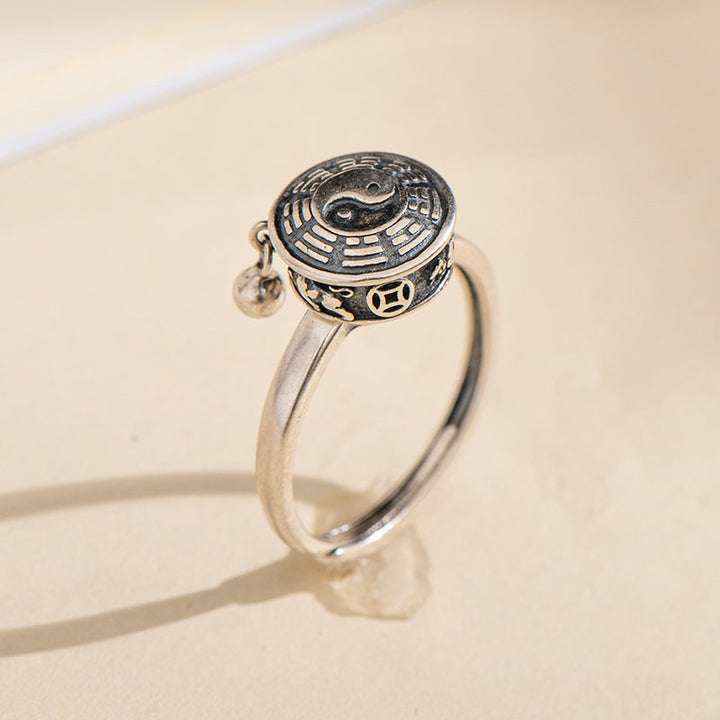 Anillo giratorio de cobre y riqueza y suerte Yin Yang