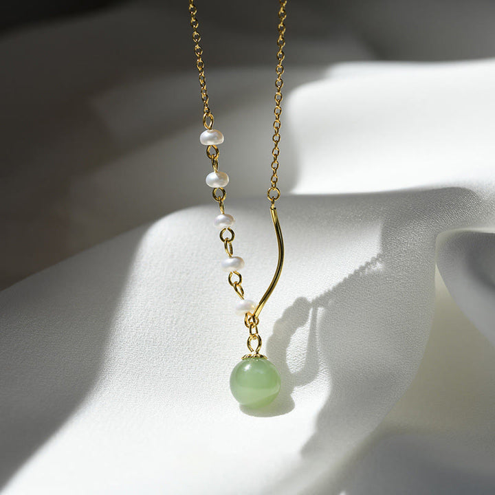 Piedras de BudaColgante de collar de cuentas de suerte de perlas de jade natural de Hetian
