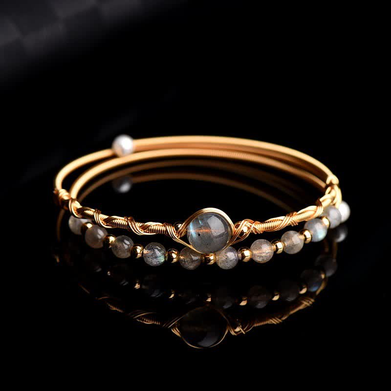 Brazalete de pulsera de amor curativo de piedra lunar de Buddha Stones