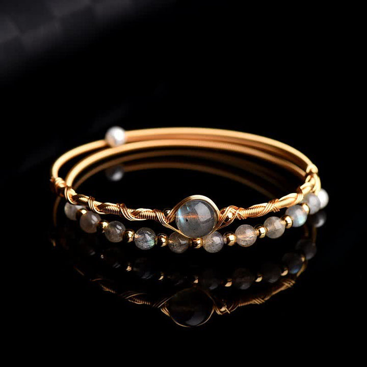 Brazalete de pulsera de amor curativo de piedra lunar de Buddha Stones