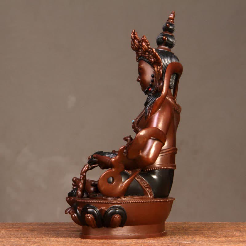 Estatuilla amarilla de Jambhala Bodhisattva, estatua de cobre de compasión, decoración para el hogar y la Oficina - image 5