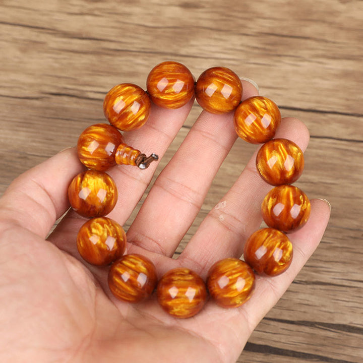 Buddha Stones Sauce De Mar Dorado Éxito Pulsera Positiva Mala