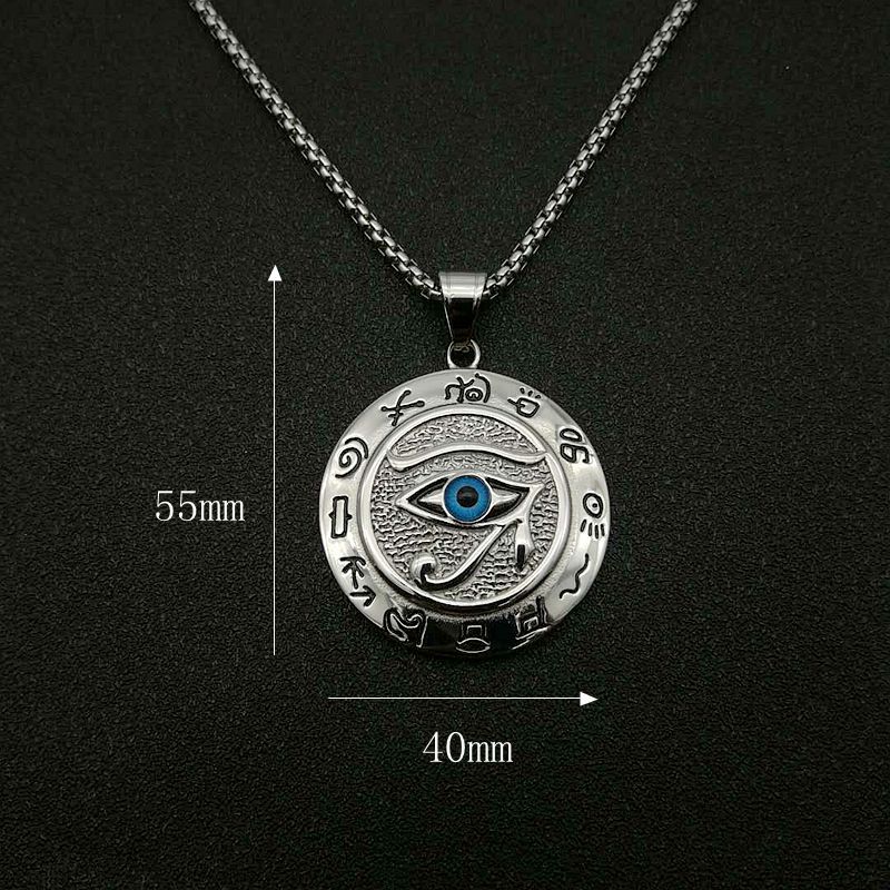Colgante de collar de protección Ojo de Horus con Buddha Stones