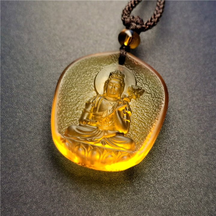 Buddha Stones Zodíaco Chino Buda Natal Bendición Liuli Cristal Compasión Collar Colgante - Bodhisattva Mahasattva Caballo - image 8