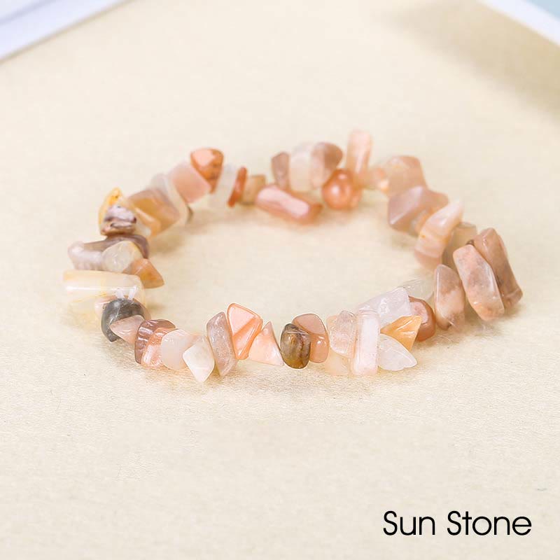 Pulsera calmante de calidez de piedra de cristal de forma irregular natural - Piedra solar (circunferencia de la muñeca: 15-16 cm) - image 33