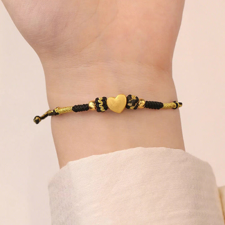 Pulsera trenzada hecha a mano con Buddha Stones, Tíbet, corazón de amor, nudo King Kong, suerte