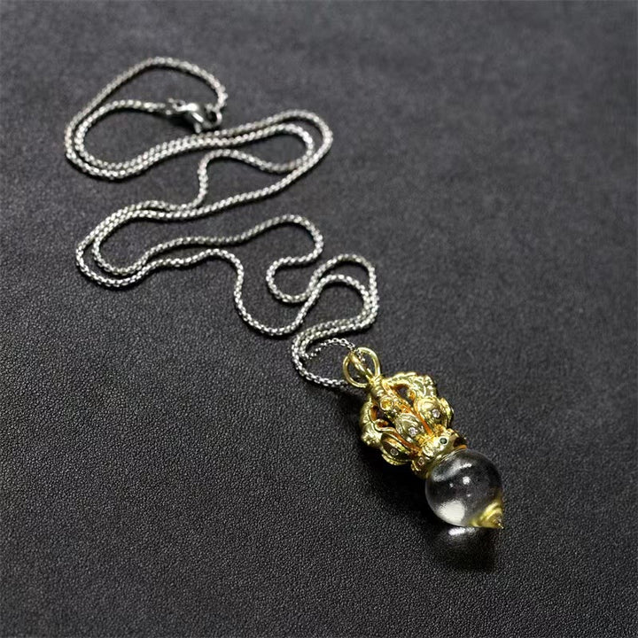 Buddha Stones tibetano Dorje Vajra 4 puntas Lotus Liuli cristal fuerza collar colgante - image 23