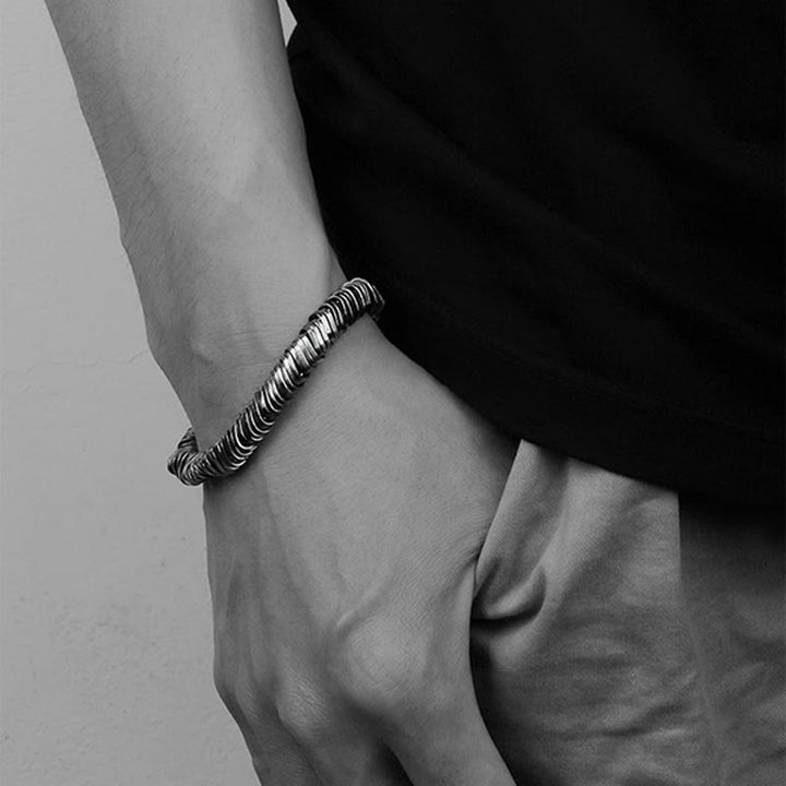 Pulsera de cadena curativa de riqueza con diseño trenzado vintage de plata de ley 925 con Buddha Stones - image 3