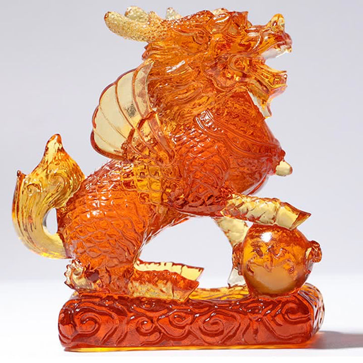Feng Shui Kirin hecho a mano Liuli Crystal Art Piece Fortune decoración de la oficina en el hogar - image 9