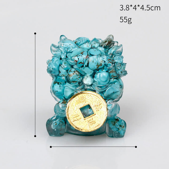 Buddha Stones hechas a mano, moneda de oro PiXiu, cristal Fengshui, energía, fortuna, decoración del hogar