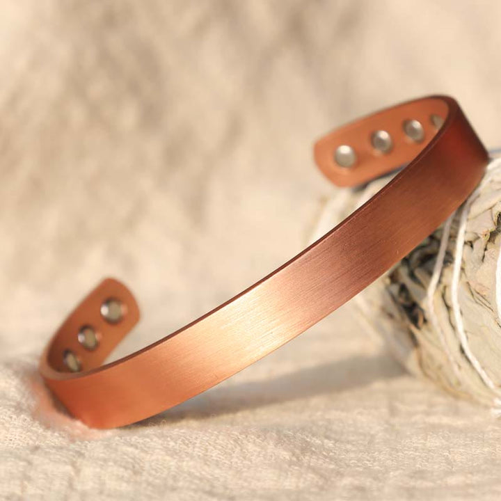 Brazalete ajustable de cobre magnético con diseño Vintage de Buddha Stones