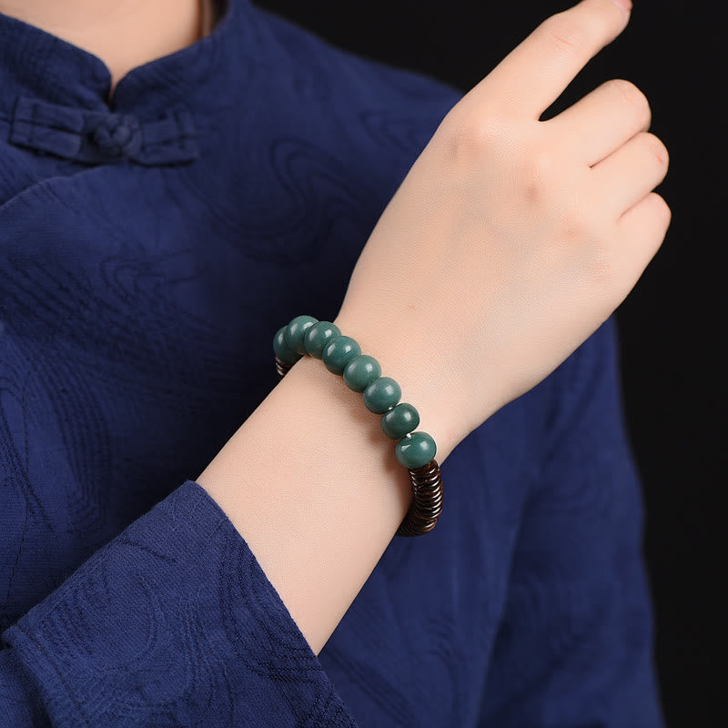 Pulsera tibetana de semilla de Bodhi cian, cuentas Dzi de cáscara de coco para mantener alejados los espíritus malignos