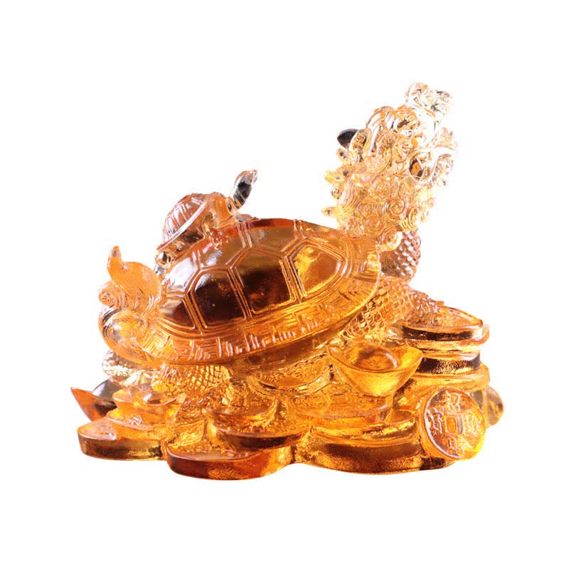 Buddha Stones Feng Shui, monedas de tortuga dragón hechas a mano, pieza de arte de la suerte de cristal Liuli, decoración para el hogar y la Oficina - image 19
