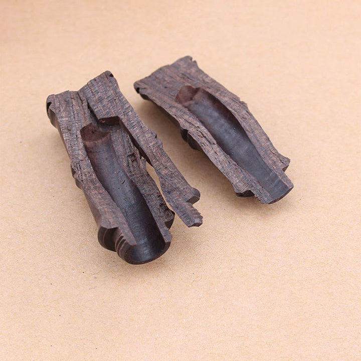 Buddha Stones madera de ébano patrón de bambú Ghau caja de oración collar de paz colgante