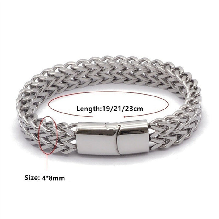 Brazalete de pulsera de equilibrio de acero de titanio con hebilla magnética de escamas de pescado de Buddha Stones